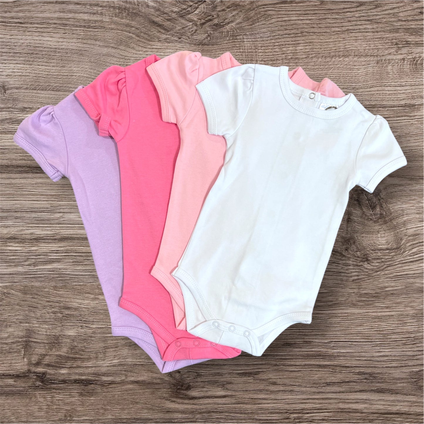 Girl's Short Puff Sleeve Infant Bodysuit
