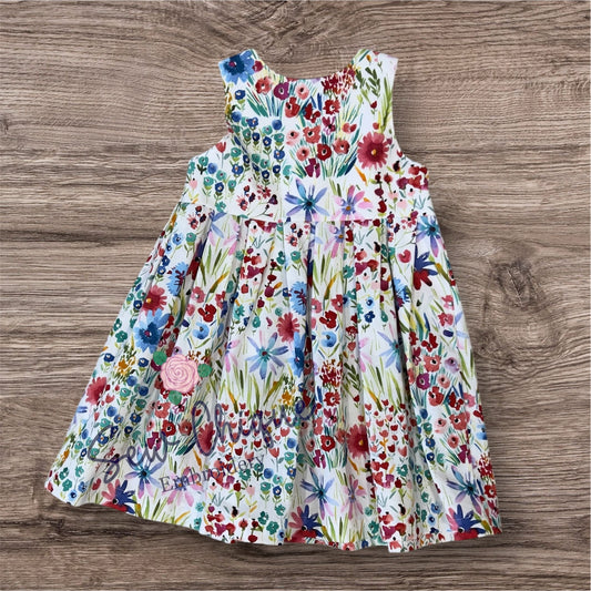 Watercolor floral girls sundress