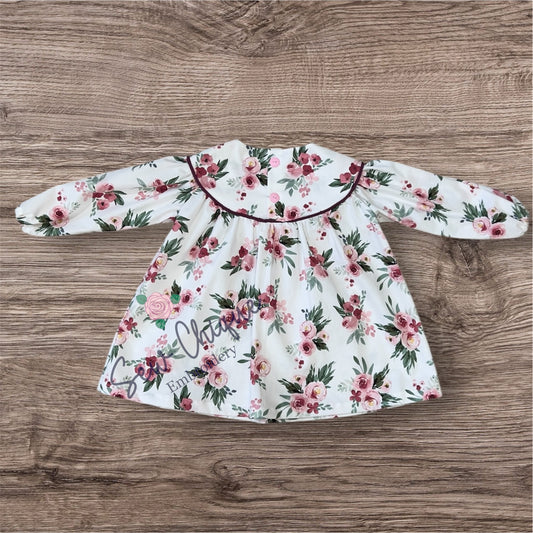 Pink Floral Long Sleeve Dress