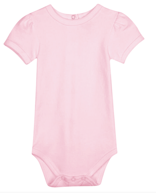 Girl's Short Puff Sleeve Infant Bodysuit