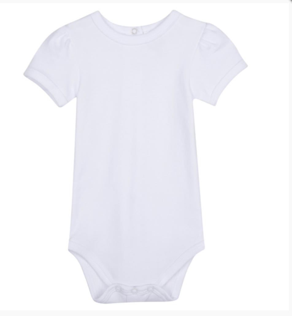 Girl's Short Puff Sleeve Infant Bodysuit